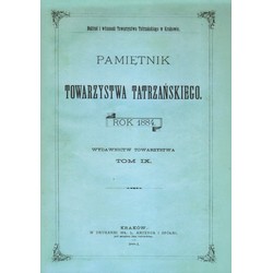 Pamiętnik Towarzystwa Tatrzańskiego, t. IX rok 1883